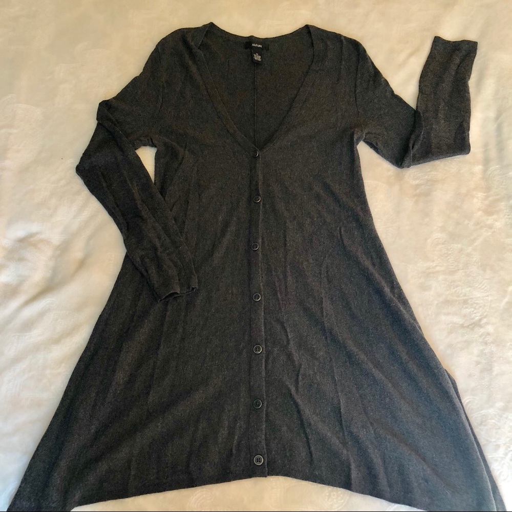 V-Neck Button-Up Tunic Sweater - So Flattering!